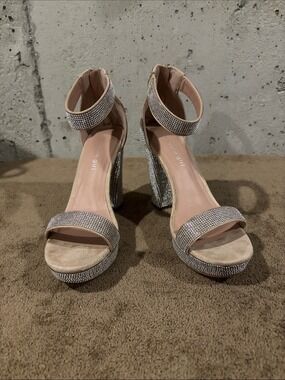Madden Girl Siren Rhinestone Platform Heels - Size 8.5M